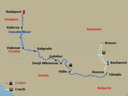 Emerald Sky - 12 Night - Transylvania & Enchantment of Eastern Europe - Emerald Sky - Starting in Bucharest, Bucharest / Brasov, Brasov, Brasov / Bucharest, Bucharest / Giu.. itinerary map