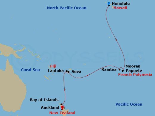 Celebrity Solstice - 19 Night - Treasures of Tahiti & Fiji - Celebrity Solstice - Starting in Honolulu, Oahu, Hawaii, Papeete, Tahiti, Moorea, French Polynesia, Raiatea, French Po.. itinerary map