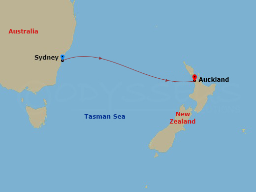 Grand Princess - 4 Night - Australia Seacation - Grand Princess - Starting in Sydney AU, Auckland, New Zealand itinerary map
