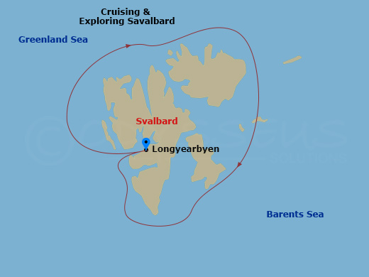 World Voyager - 11 Night - Longyearbyen Roundtrip - World Voyager - Starting in Longyearbyen, Svalbard, Svalbard / Captains Choice, Longyearbyen, Svalbard itinerary map