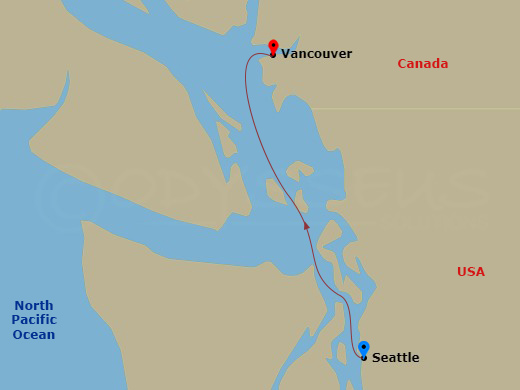 Star Seeker - 1 Night - One Day Pacific Adventure - Star Seeker - Starting in Seattle, Vancouver itinerary map
