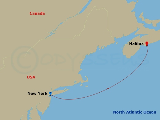 MSC Meraviglia - 2 Night - Msc Grand Voyages - MSC Meraviglia - Starting in New York City (Brooklyn), New York, Halifax, Canada itinerary map