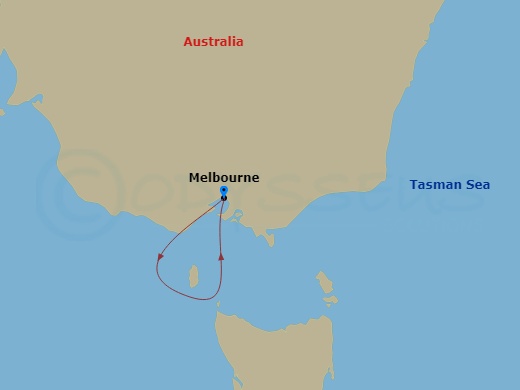 Carnival Adventure - 3 Night - Getaway - Carnival Adventure - Starting in Melbourne, Australia itinerary map
