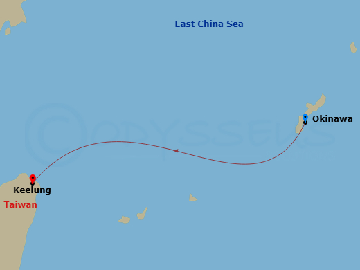 Costa Serena - 1 Night - Far East from Okinawa Is. (Naha) - Costa Serena - Starting in Okinawa (Naha), Keelung, Taiwan itinerary map