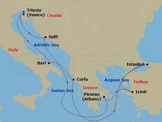 13 Night - South Caribbean - MSC World Europa - Starting in Bridgetown, Barbados, Saint Georges, Grenada, Fort-de-France, Martinique, Pointe-A-Pitre, Guadeloupe, St Johns AG, Antigua, Philipsburg, St Maarten, Basseterre, St Kitts and Nevis, Roseau, Dominica, Fort-de-France, Martinique, Pointe-A-Pitre, Guadeloupe, Castries, St Lucia, Bridgetown, Barbados itinerary map