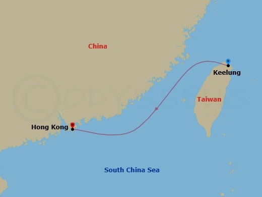 2 Night - Cruise from Keelung to Hong Kong - Costa Serena - Starting in Keelung (Taipei), Hong Kong itinerary map
