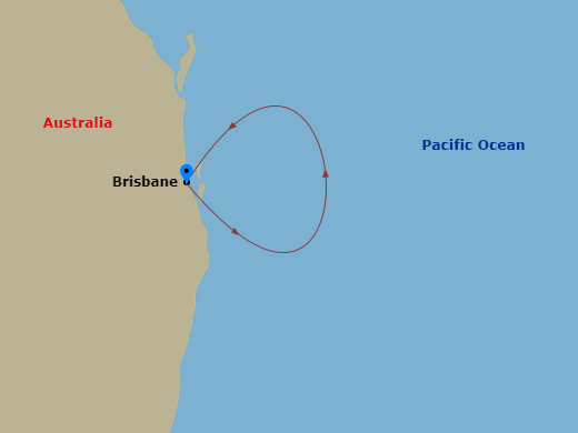 3 Night - Brisbane Getaway Cruise - Ovation Of The Seas - Starting in Brisbane, Australia itinerary map
