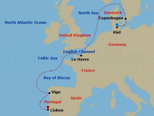 6 Night - Cruise from Santos to Fortaleza - Costa Diadema - Starting in Santos (Sao Paulo), Rio De Janeiro, Salvador Bahia, Fortaleza itinerary map