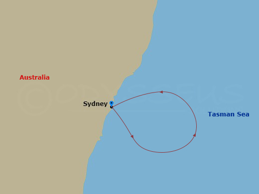 3 Night - Sydney Getaway Cruise - Voyager of the Seas - Starting in Sydney AU itinerary map