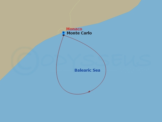 5 Night - Monaco F1 Race Weekend, Reimagined - EXPLORA I - Starting in Monte Carlo itinerary map